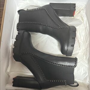 Christian Louboutin Black Studded Heeled Boots